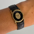Piaget Onyx & Diamond Wristwatch – 18K Gold, Factory Diamond Dial