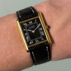 Cartier Tank GM black dial with buckle