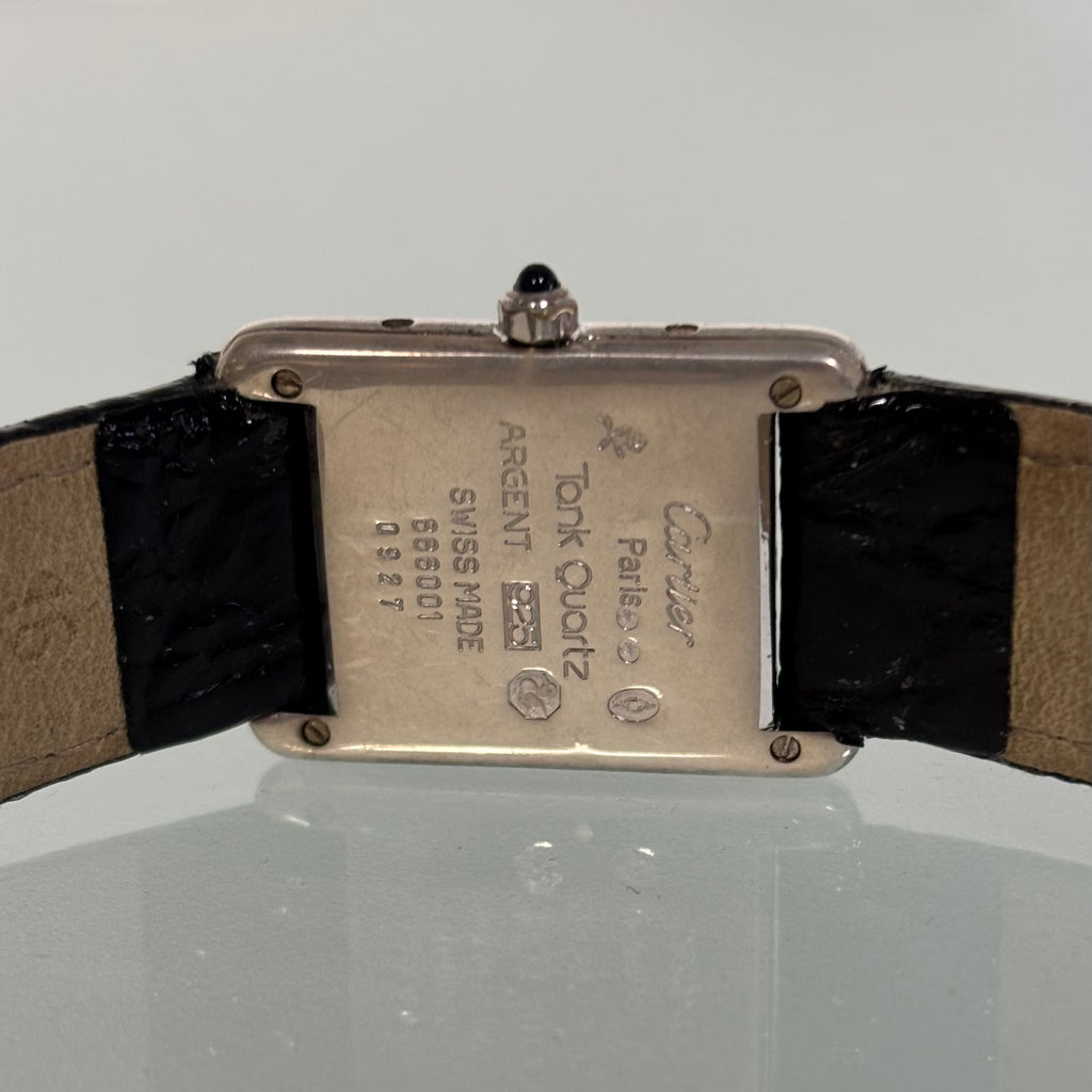 Cartier Tank PM Silver Blue roman numerals
