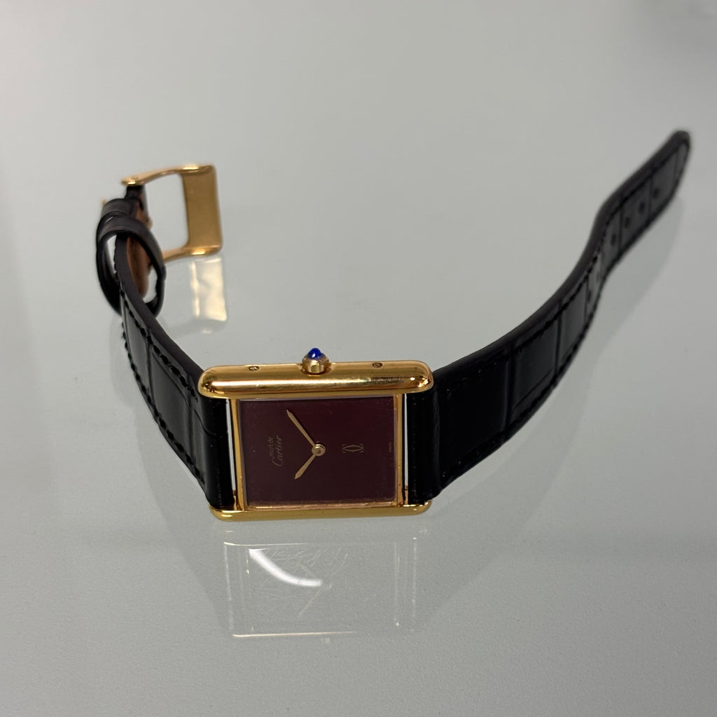 Cartier Tank GM Burgundy dial