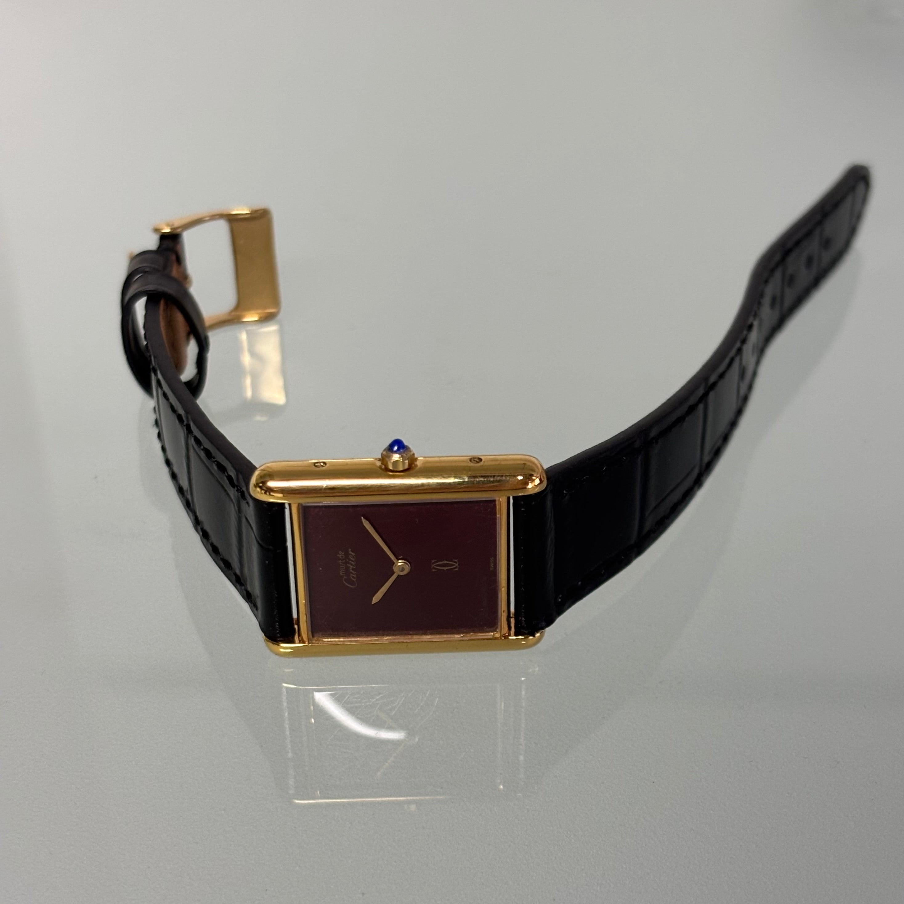 Cartier Tank GM Burgundy dial