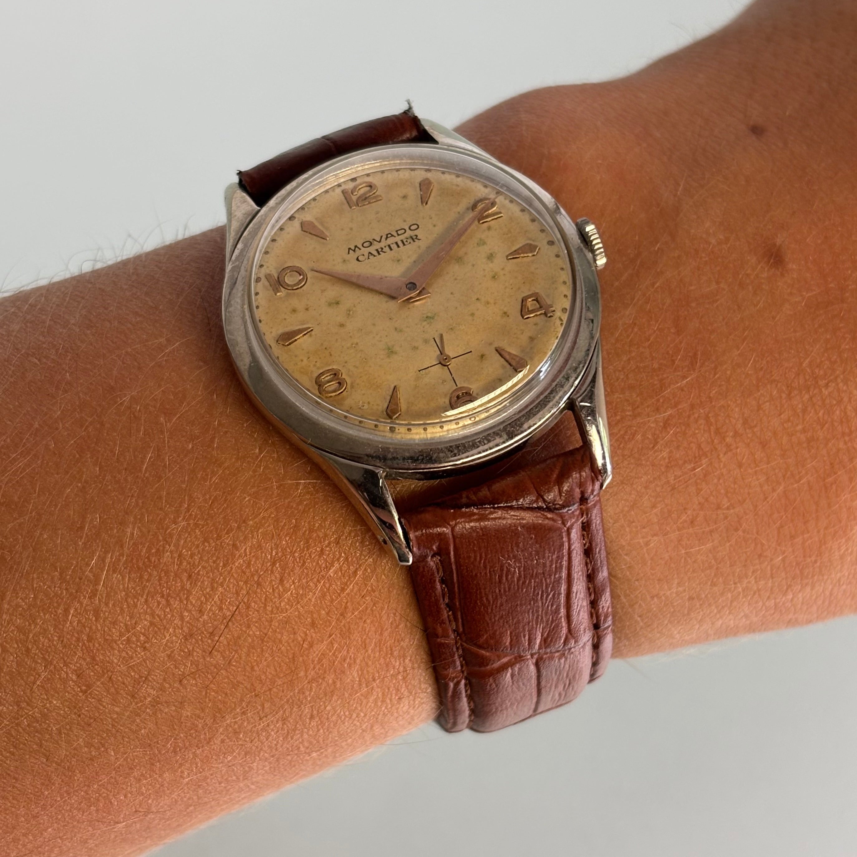 Cartier x Movado Steel patina dial