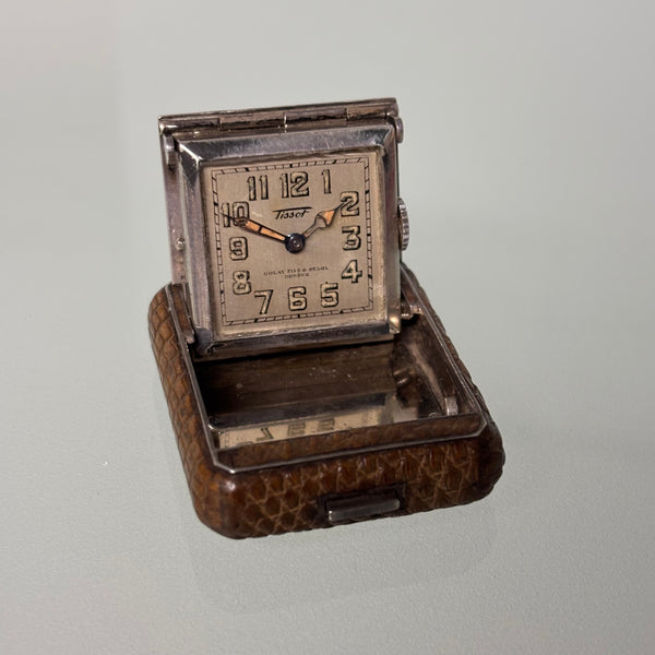 Tissot Golay fils & stahl double signed leather pocketwatch