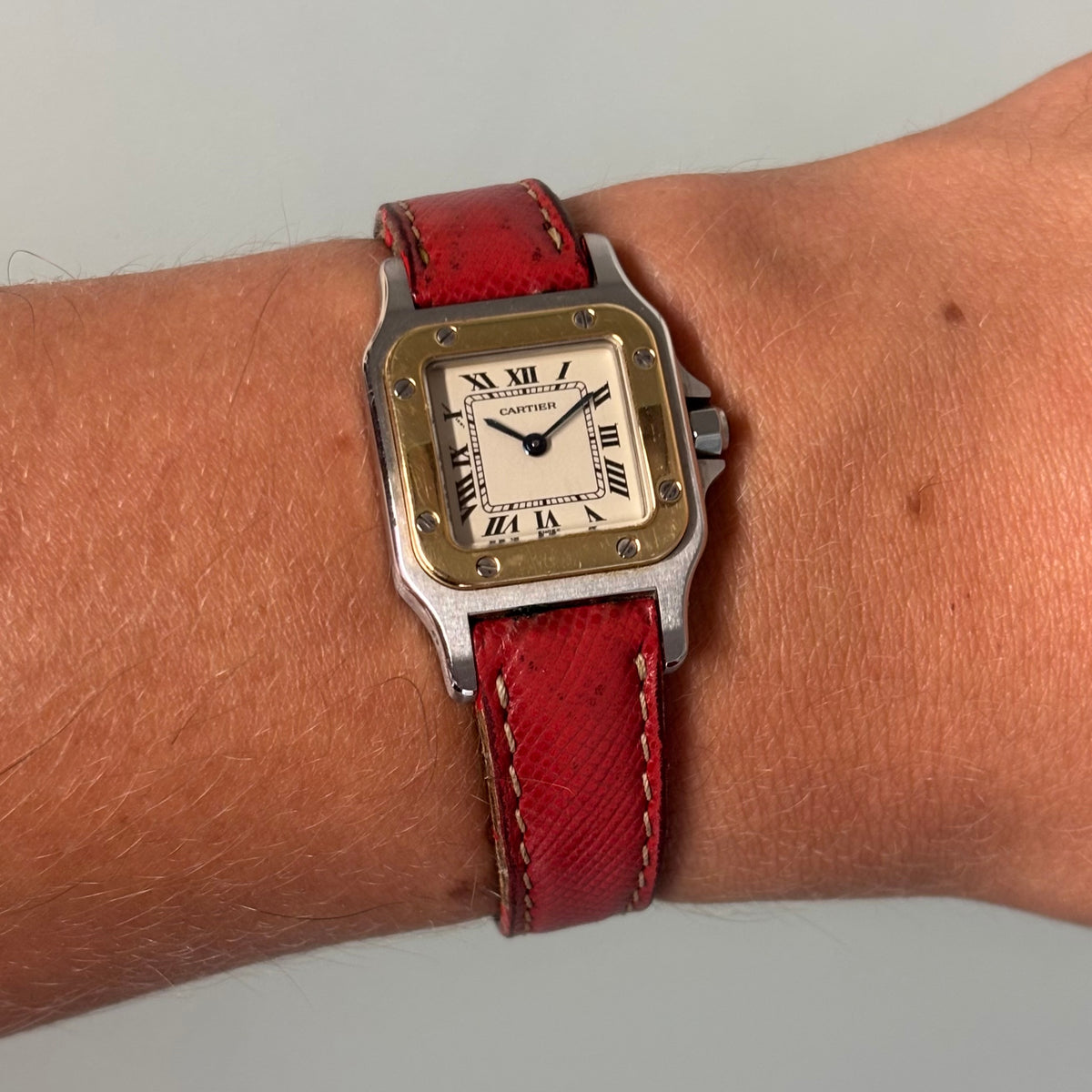 Cartier Santos Galbée PM with original strap & clasp