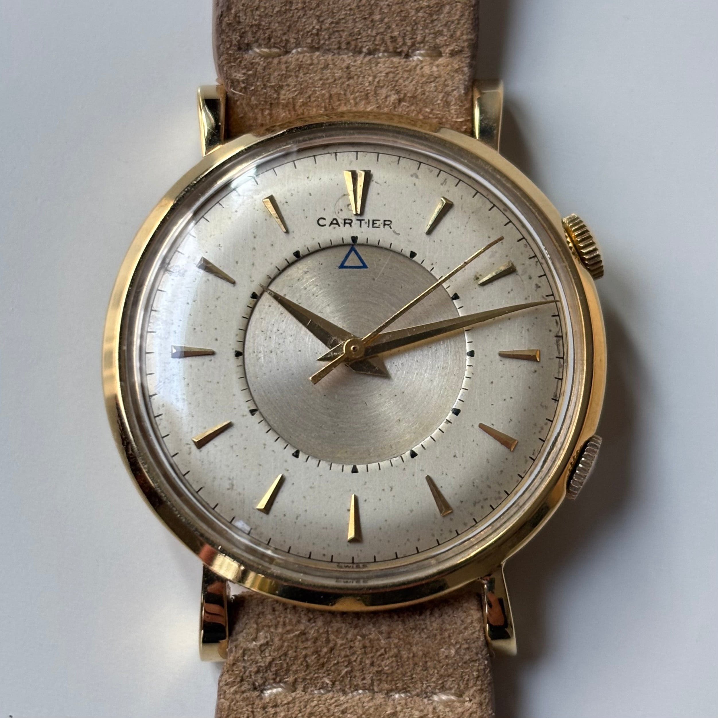 Cartier Memovox Jaeger-LeCoultre 18K Gold Vintage Watch