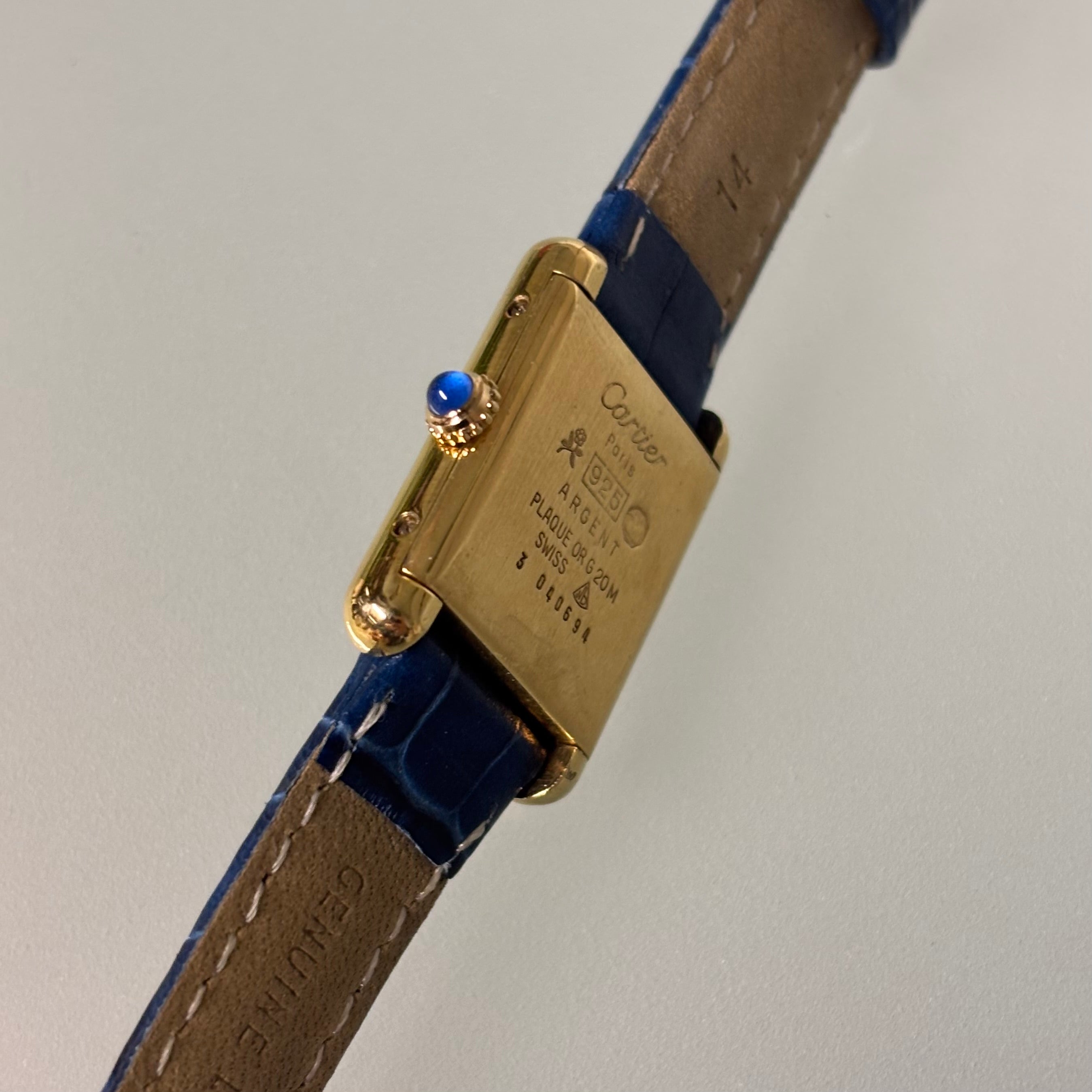Cartier Tank Lapis lacquer PM with original buckle