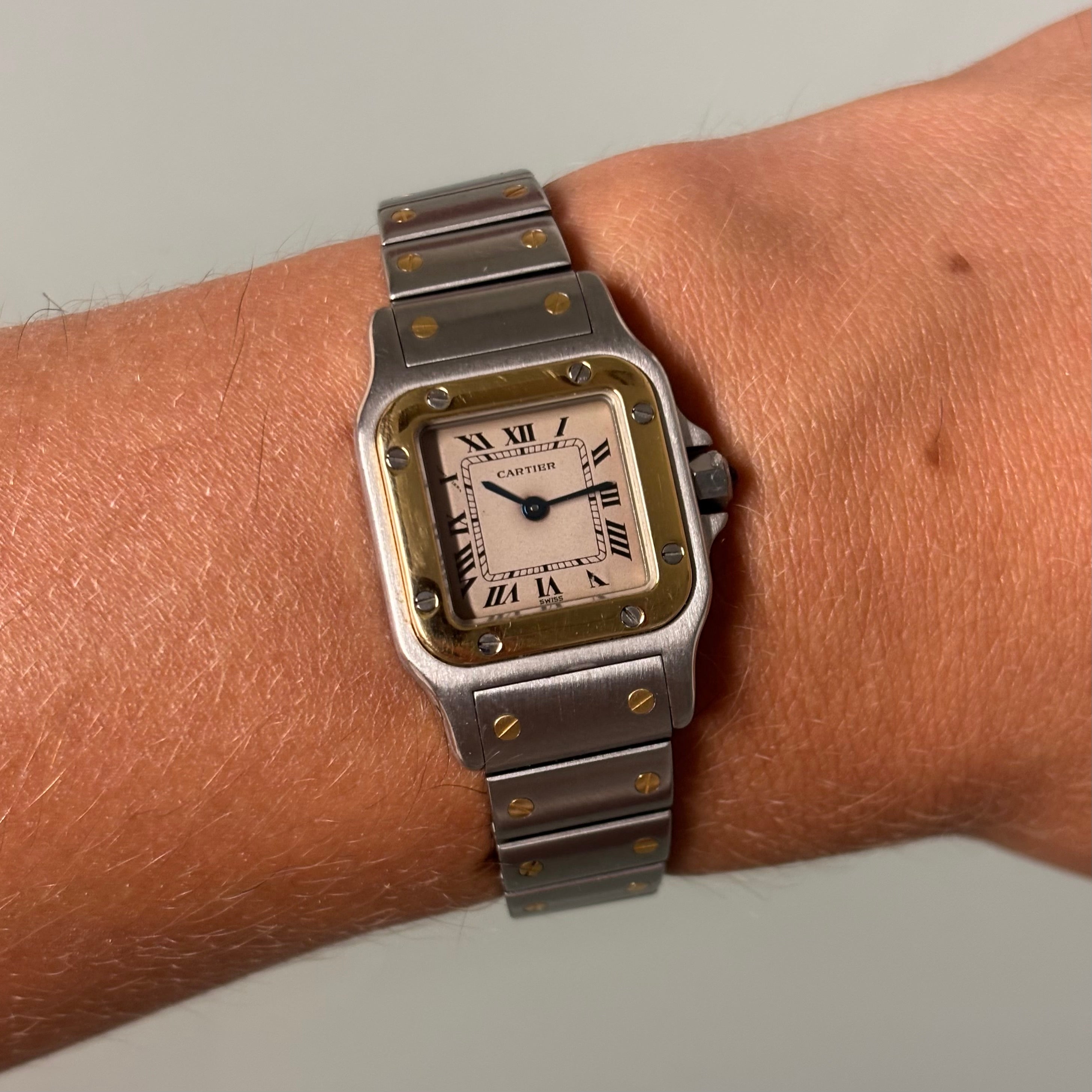 Cartier santos Galbée patina dial