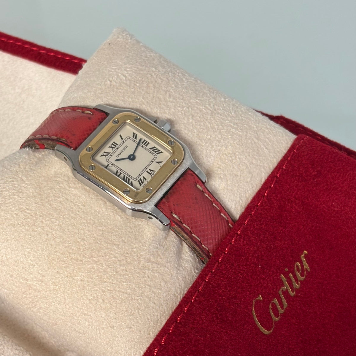 Cartier Santos Galbée PM with original strap & clasp