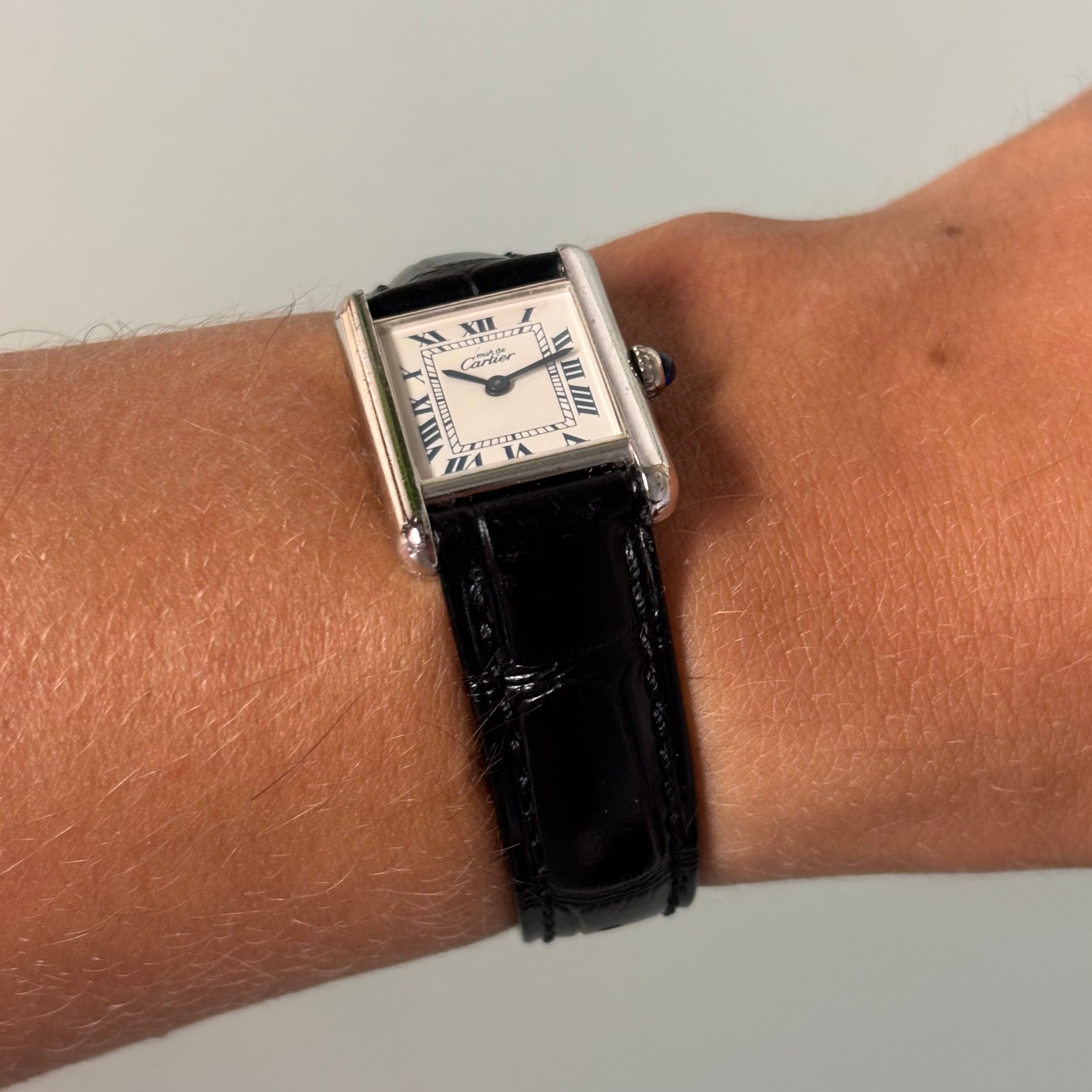 Cartier Tank PM Silver Full Set