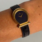 Baume & Mercier Lapis Dial Watch – Logo Case, 18K Gold