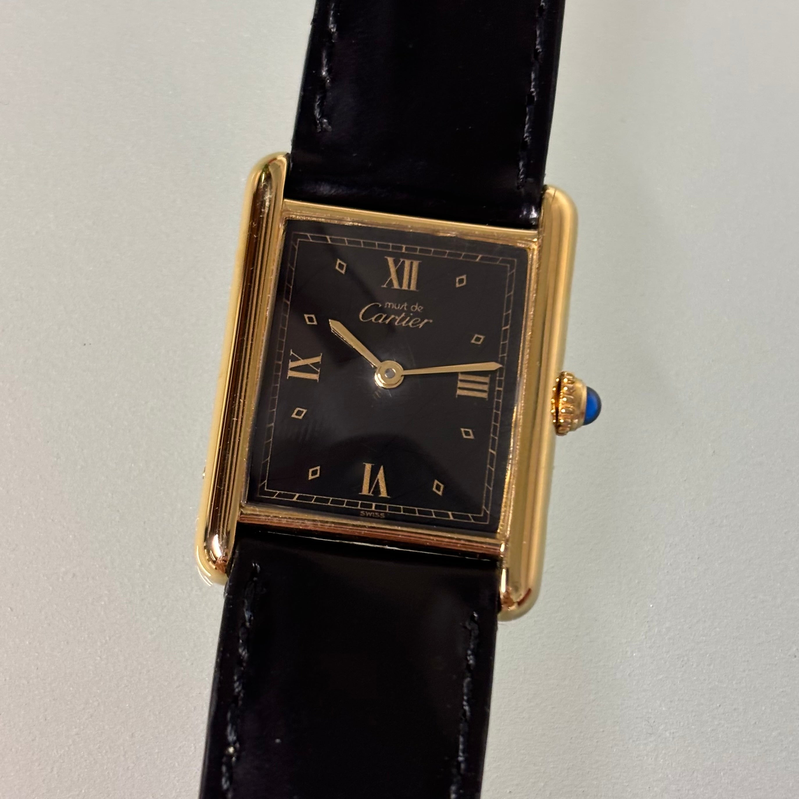 Cartier Tank GM Black dial with original buckle