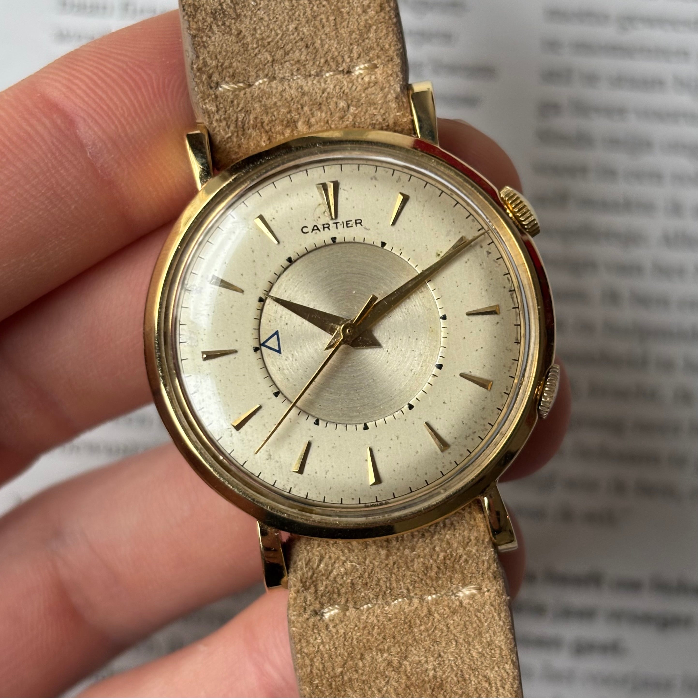 Cartier Memovox Jaeger-LeCoultre 18K Gold Vintage Watch