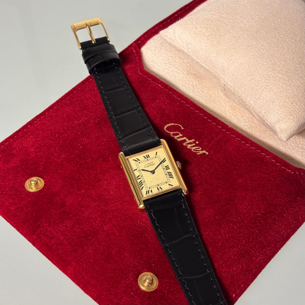 Cartier tank GM lemon Roman numeral dial
