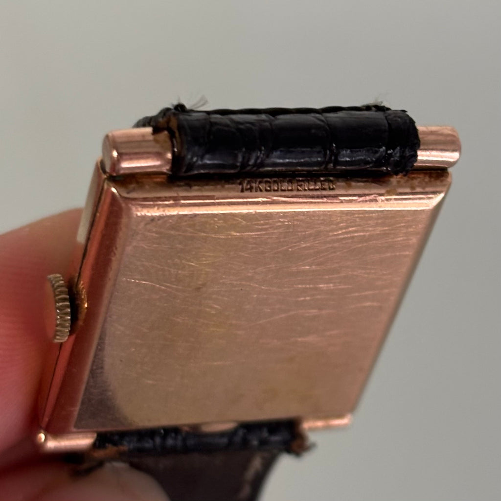 Movado 14k rose gold filled with stunning dial
