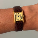 Cartier Tank champagne PM with original buckle