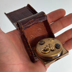 Cartier × Angelus Travel Clock – Vintage Leather-Cased Timepiece