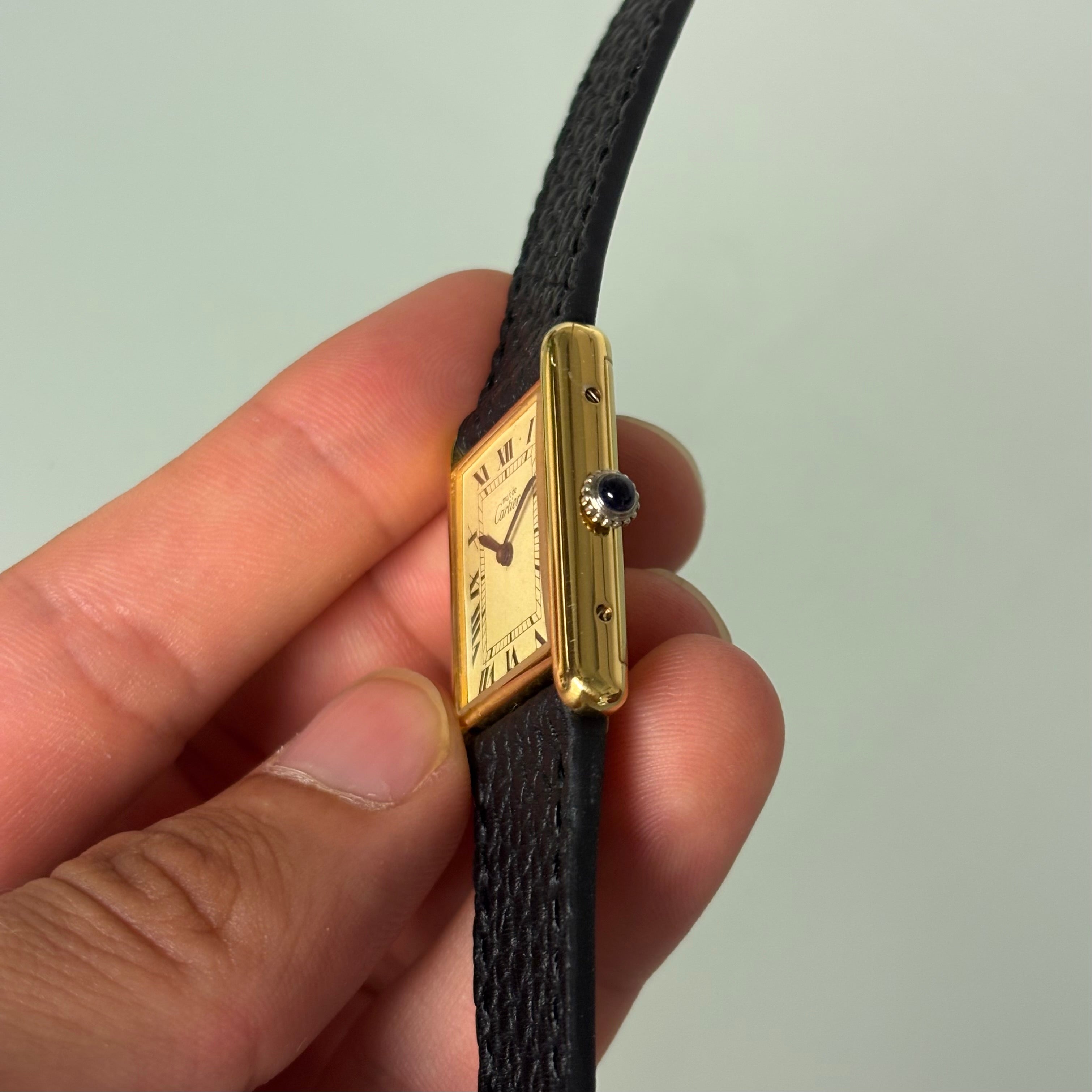 Cartier tank GM lemon Roman numeral dial