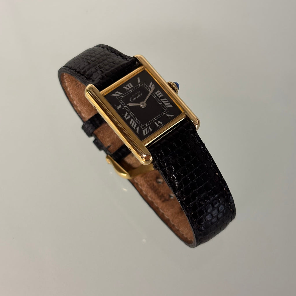 Cartier Tank PM Black/White dial FULL SET
