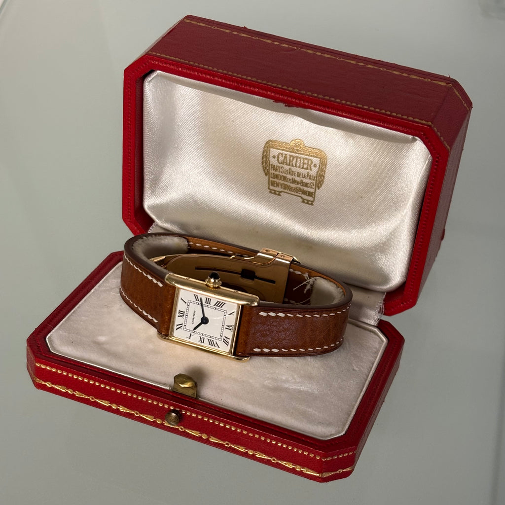 Cartier Tank 1960s with original 18k deployant & box