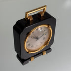Cartier Gold & Black Table Clock – Vintage Decorative Timepiece