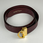 Must de Cartier Belt – Bordeaux Leather with Gold-Tone Buckle