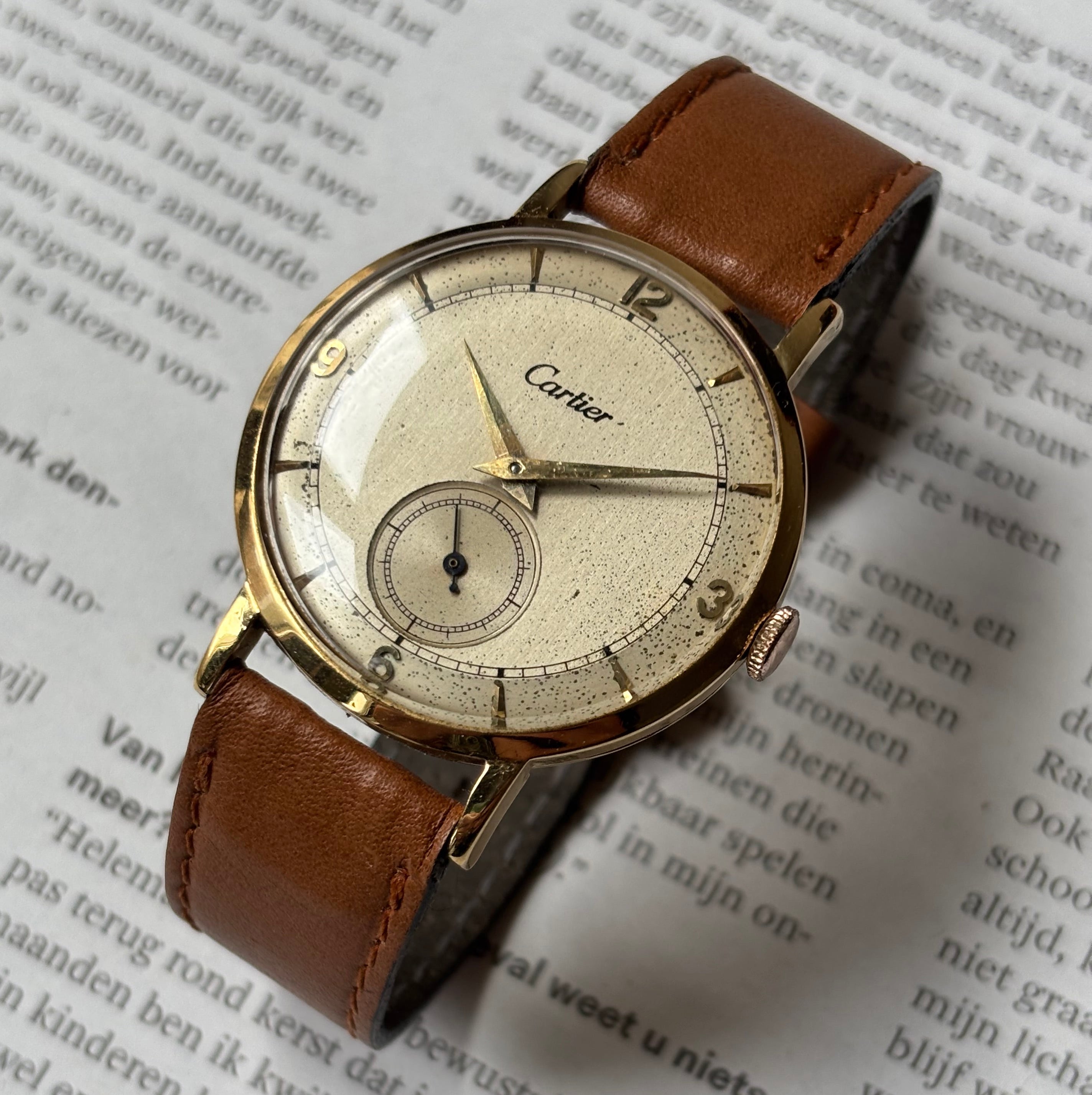 Cartier EWC Wristwatch – 18K Yellow Gold, 1940s Vintage