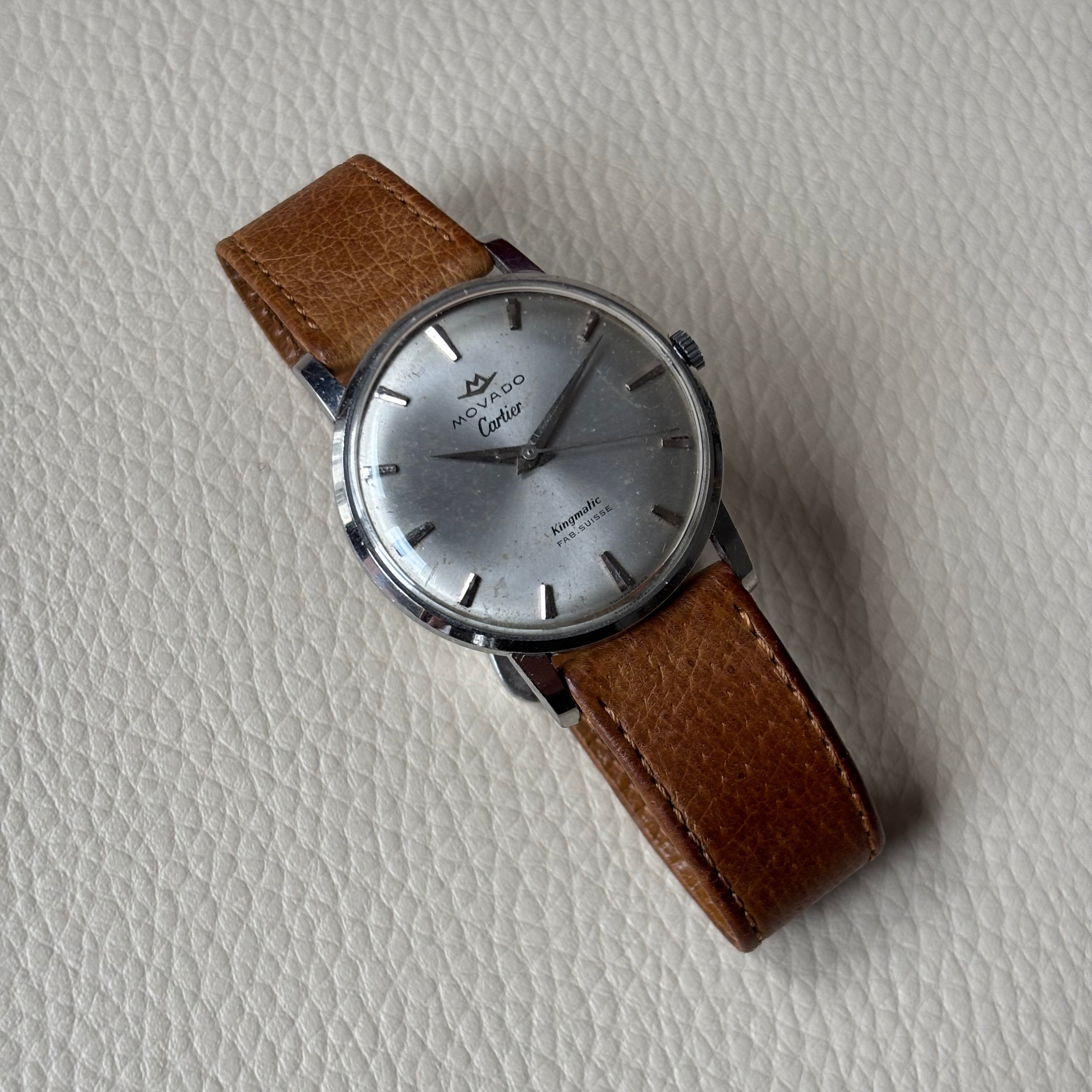 Movado Cartier signed Kingmatic with strap & buckle