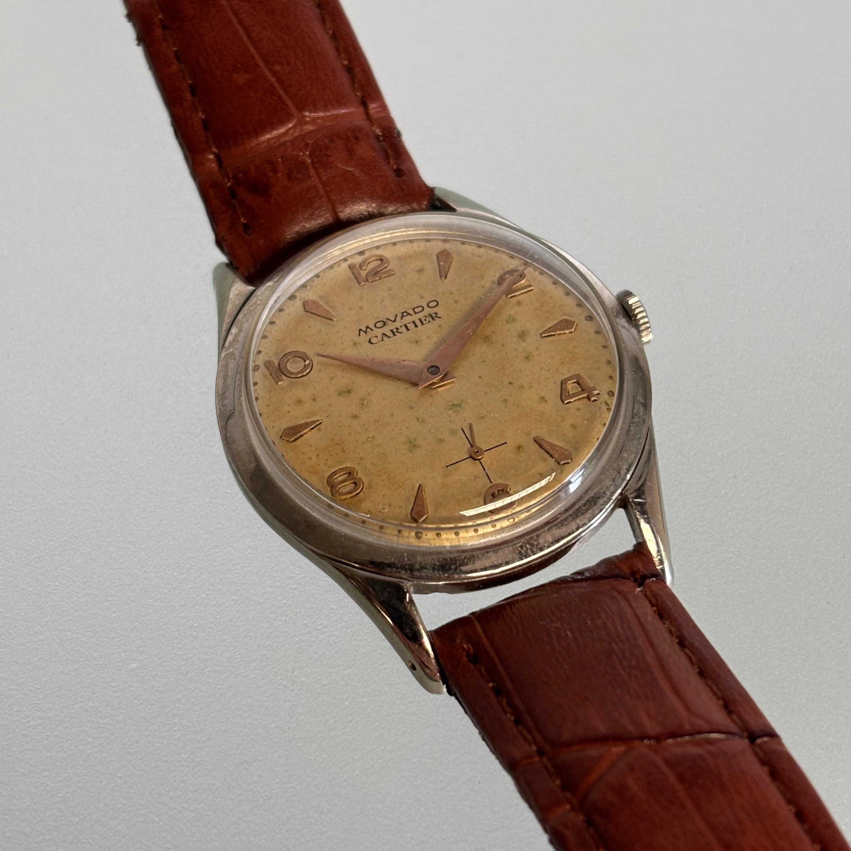 Cartier x Movado Steel patina dial