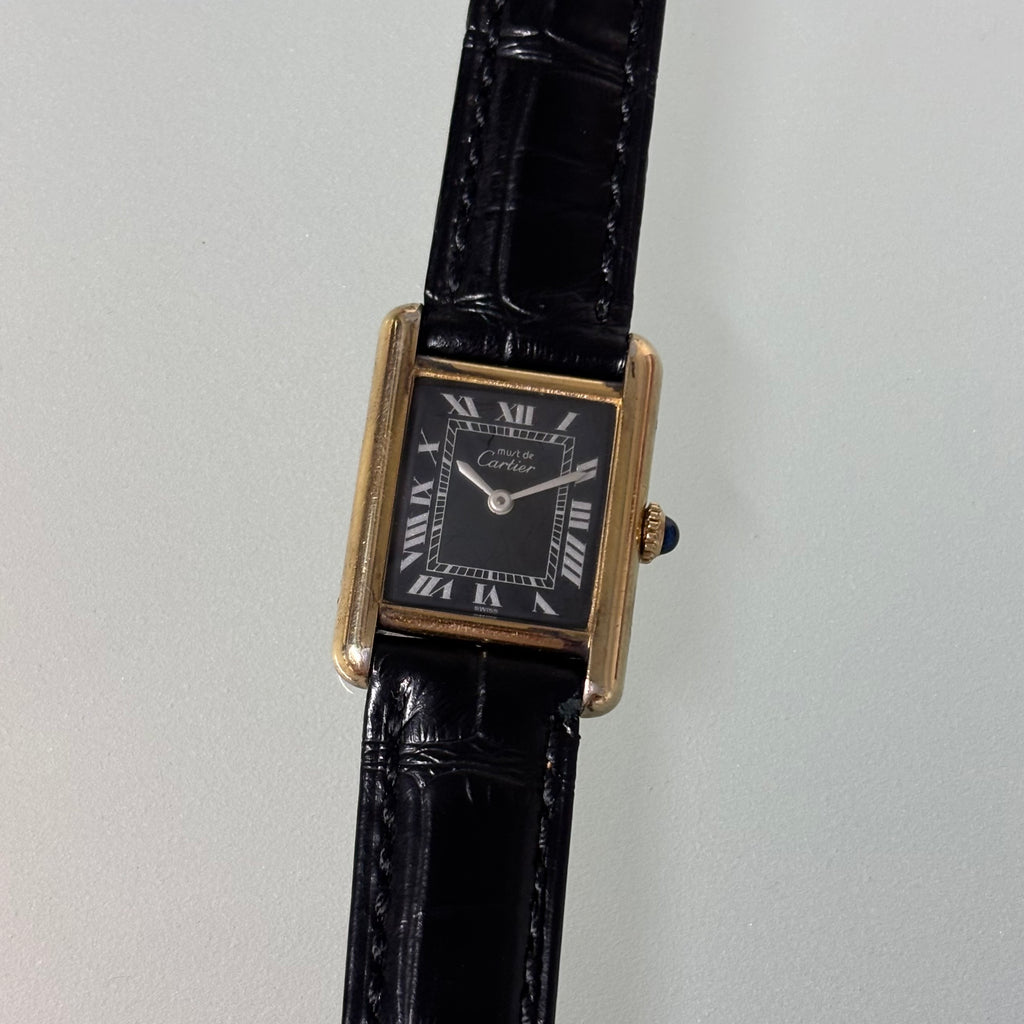 Cartier Tank PM Black dial Full Set