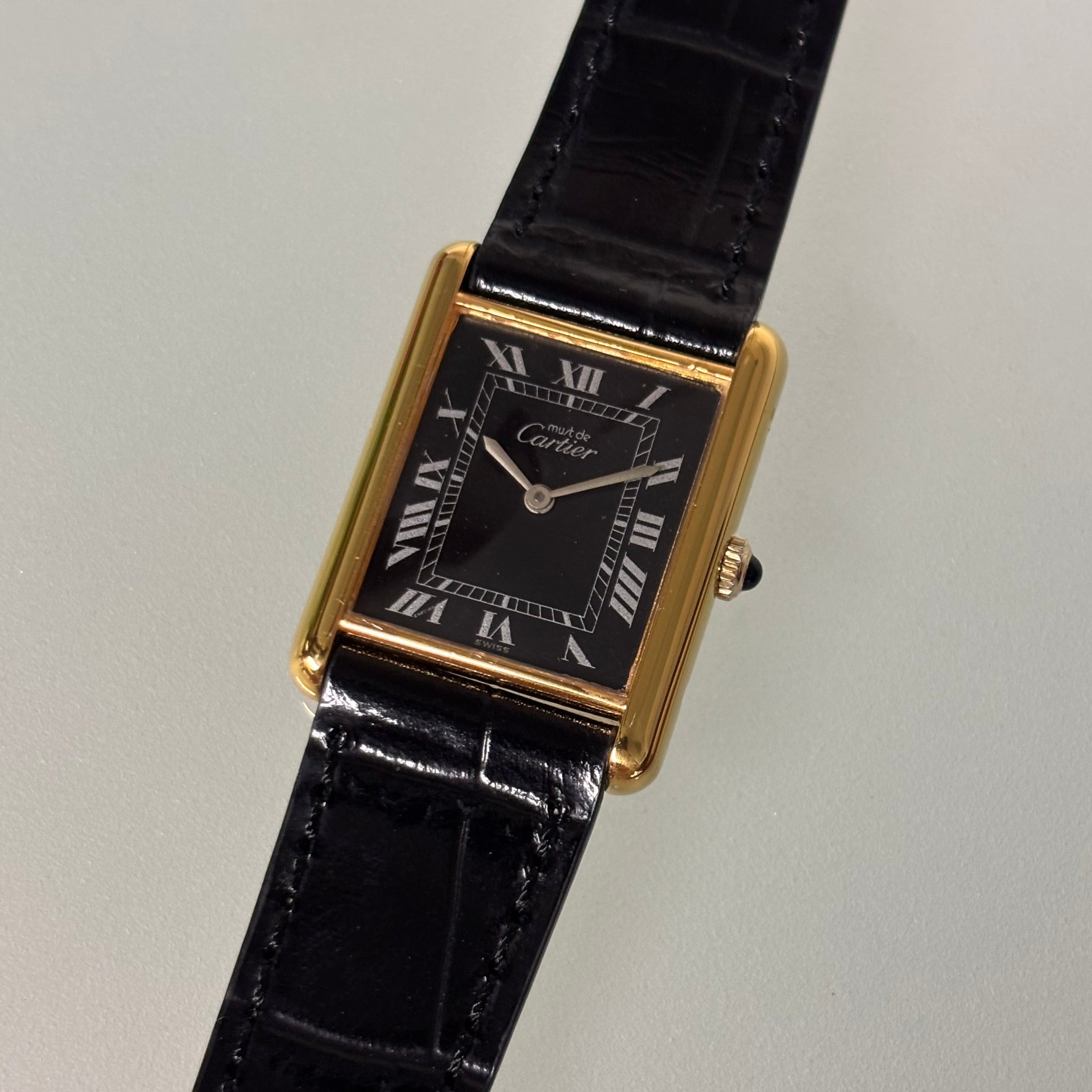 Cartier tank GM Black/White roman dial
