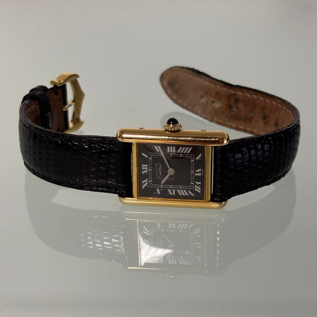 Cartier Tank PM Black/White dial FULL SET