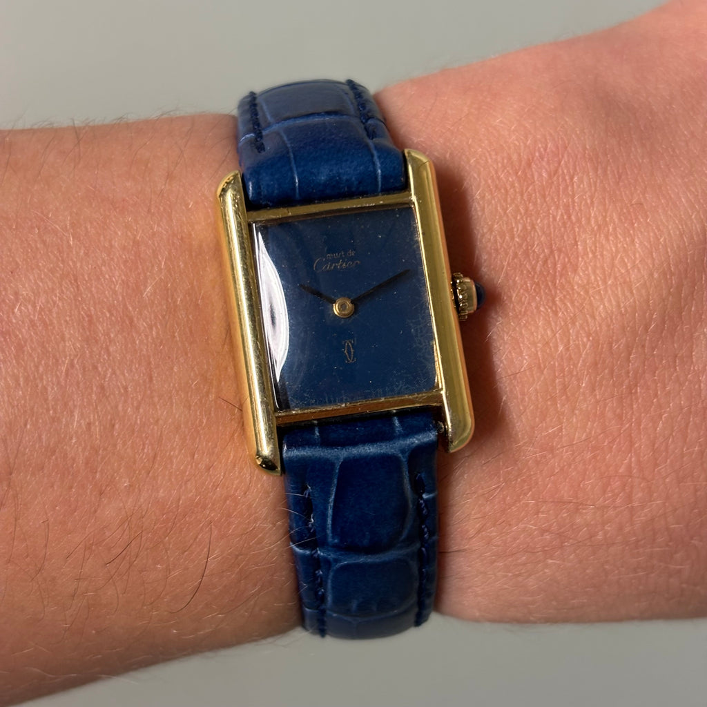 Cartier Tank Lapis lacquer PM with original buckle