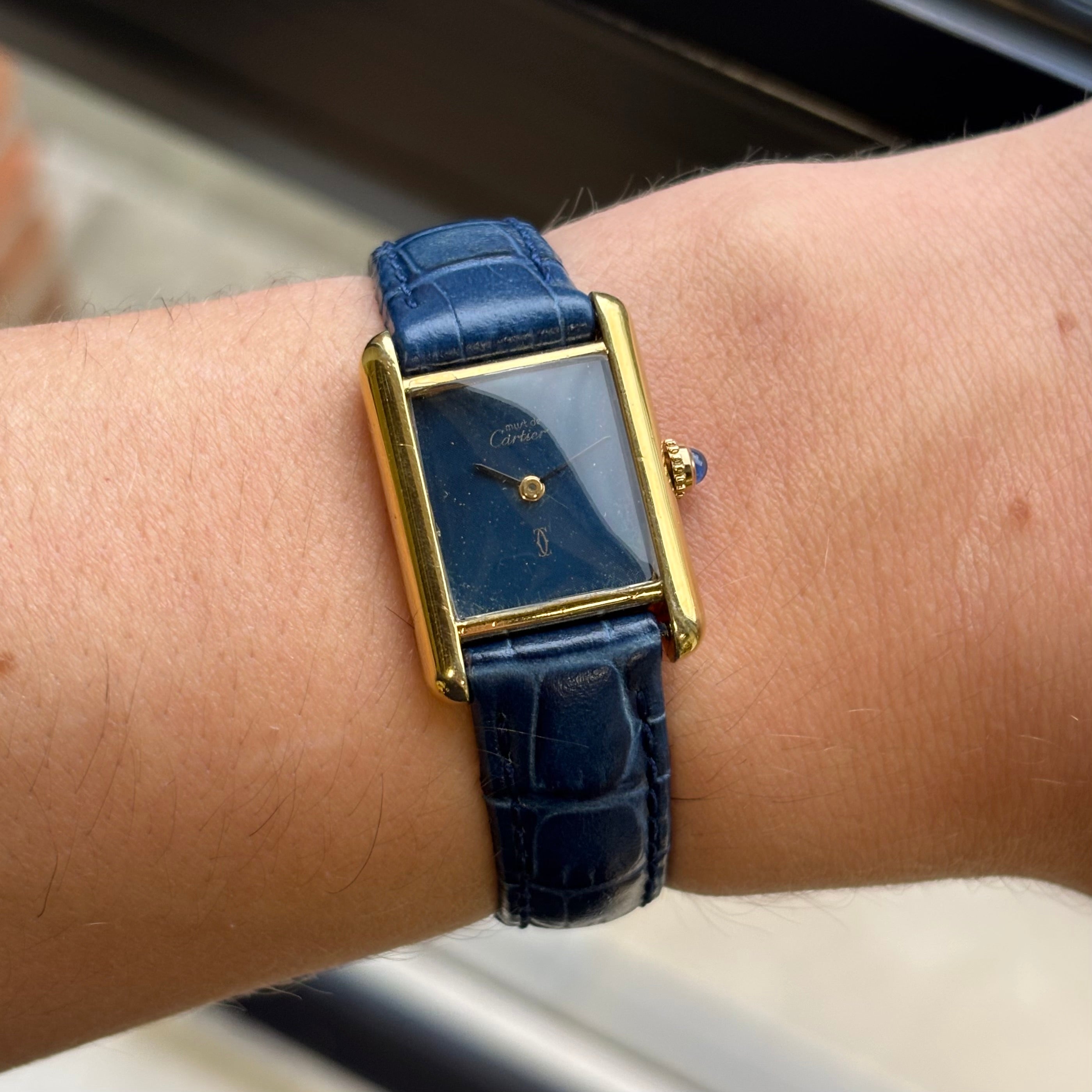 Cartier Tank Lapis lacquer PM with original buckle