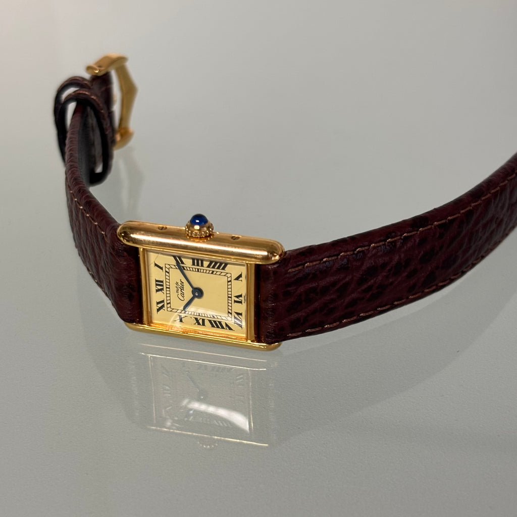 Cartier Tank champagne PM with original buckle