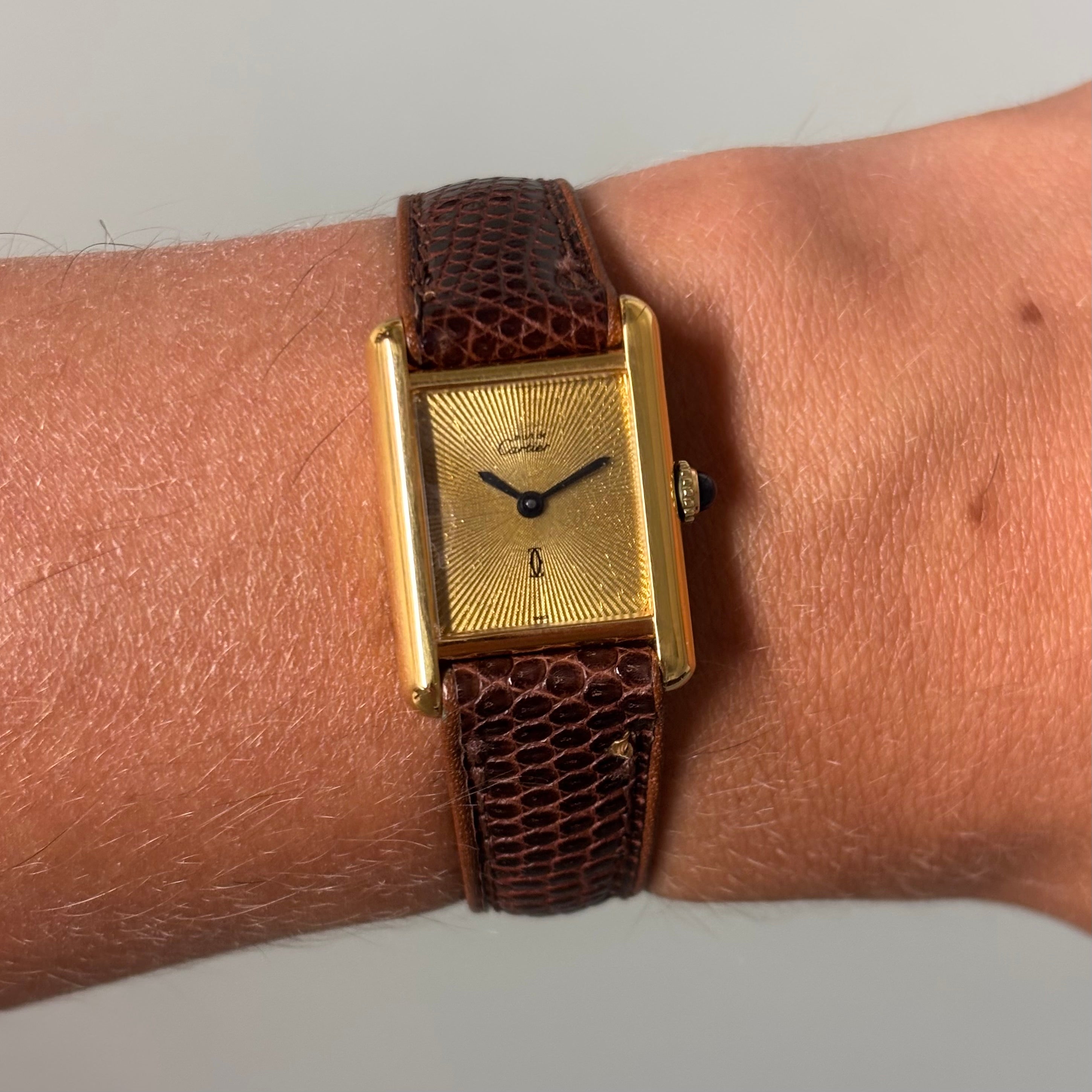 Cartier Tank PM sunburst dial