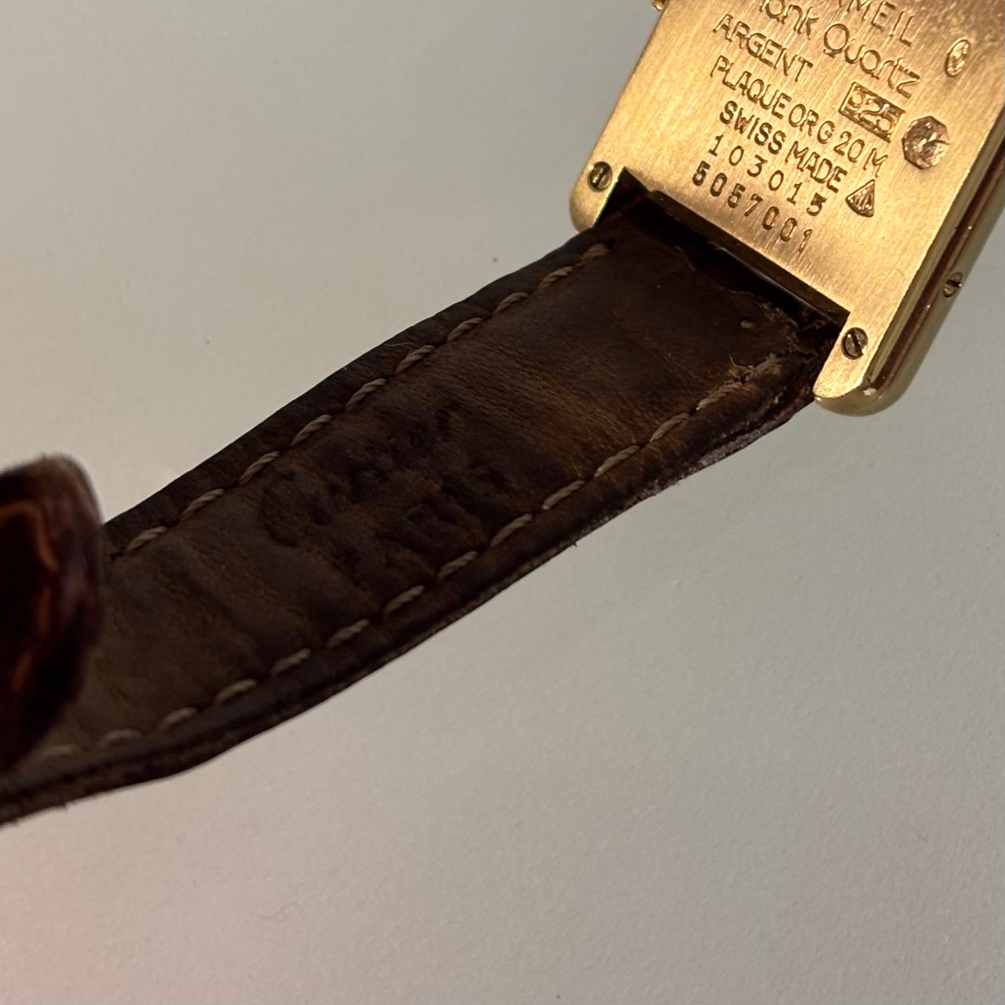 Cartier Tank PM Opaline with original strap & clasp