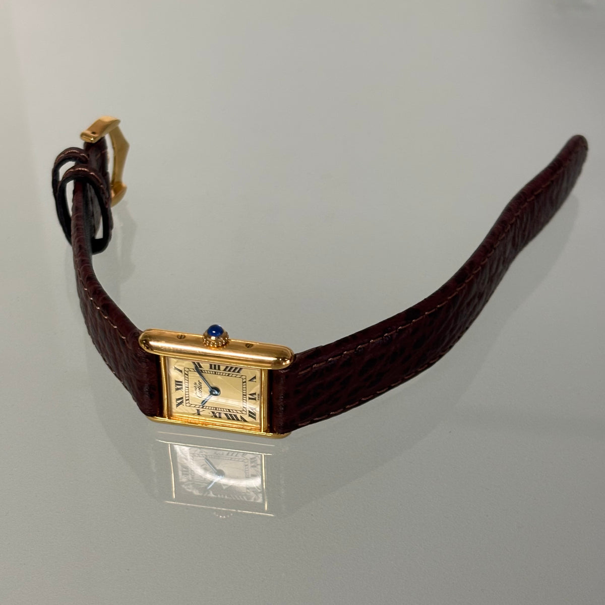 Cartier Tank champagne PM with original buckle