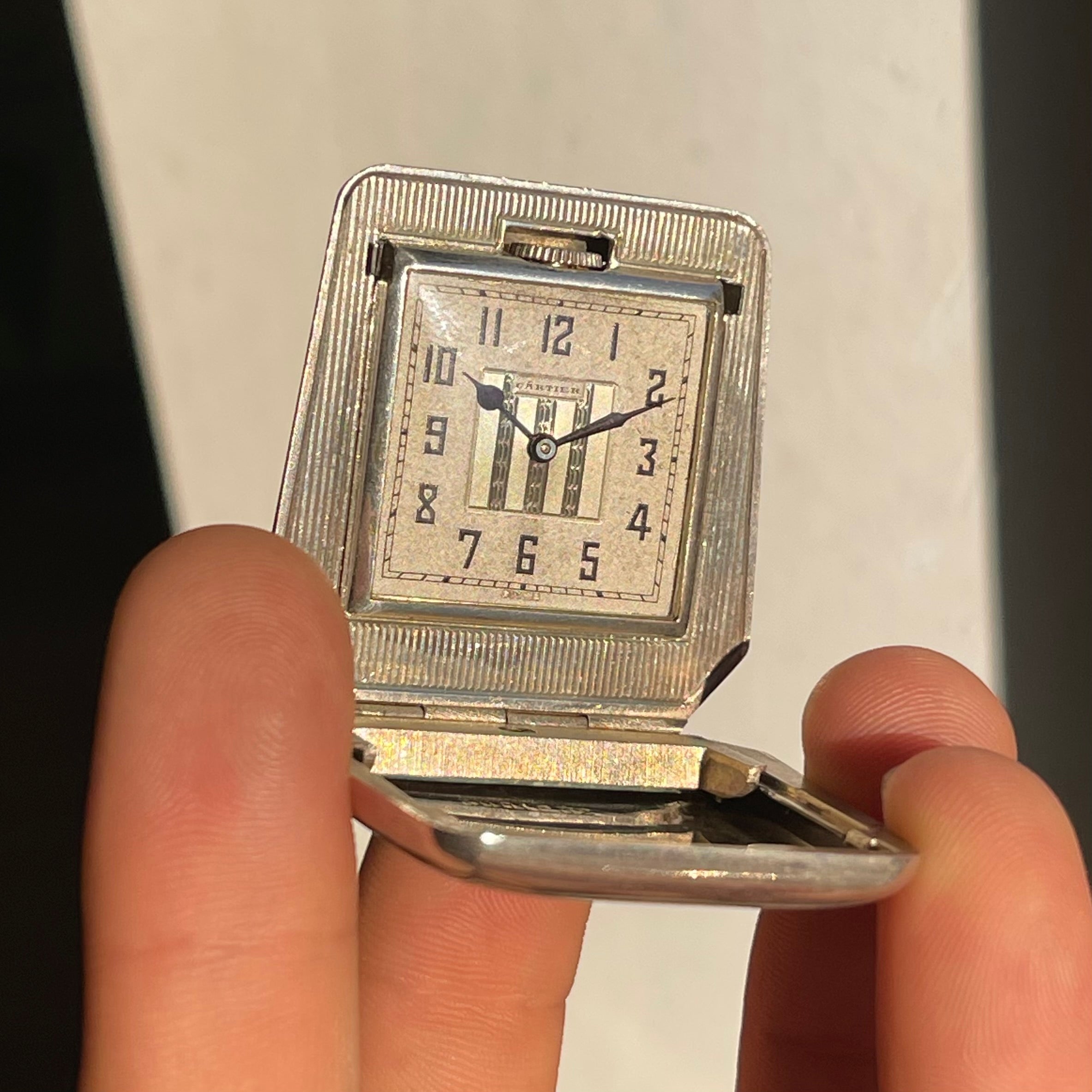 Cartier x Eterna slide clock