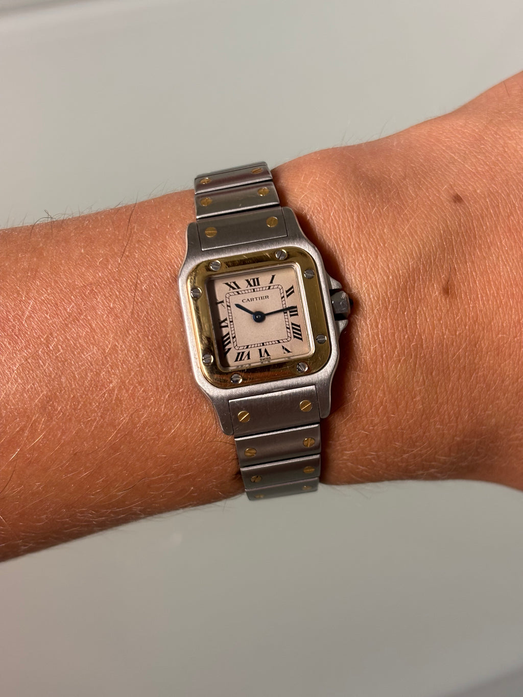 Cartier santos Galbée patina dial
