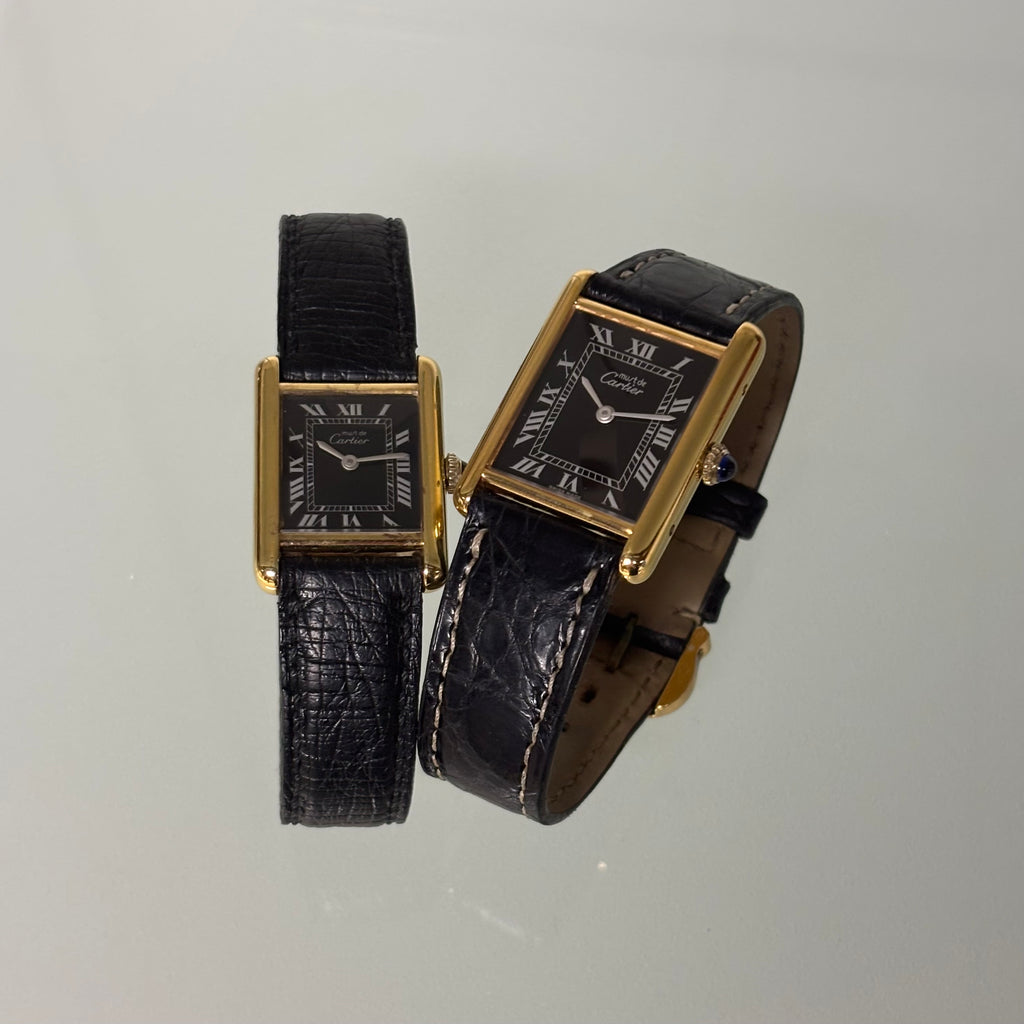 Cartier Tank GM black dial with buckle