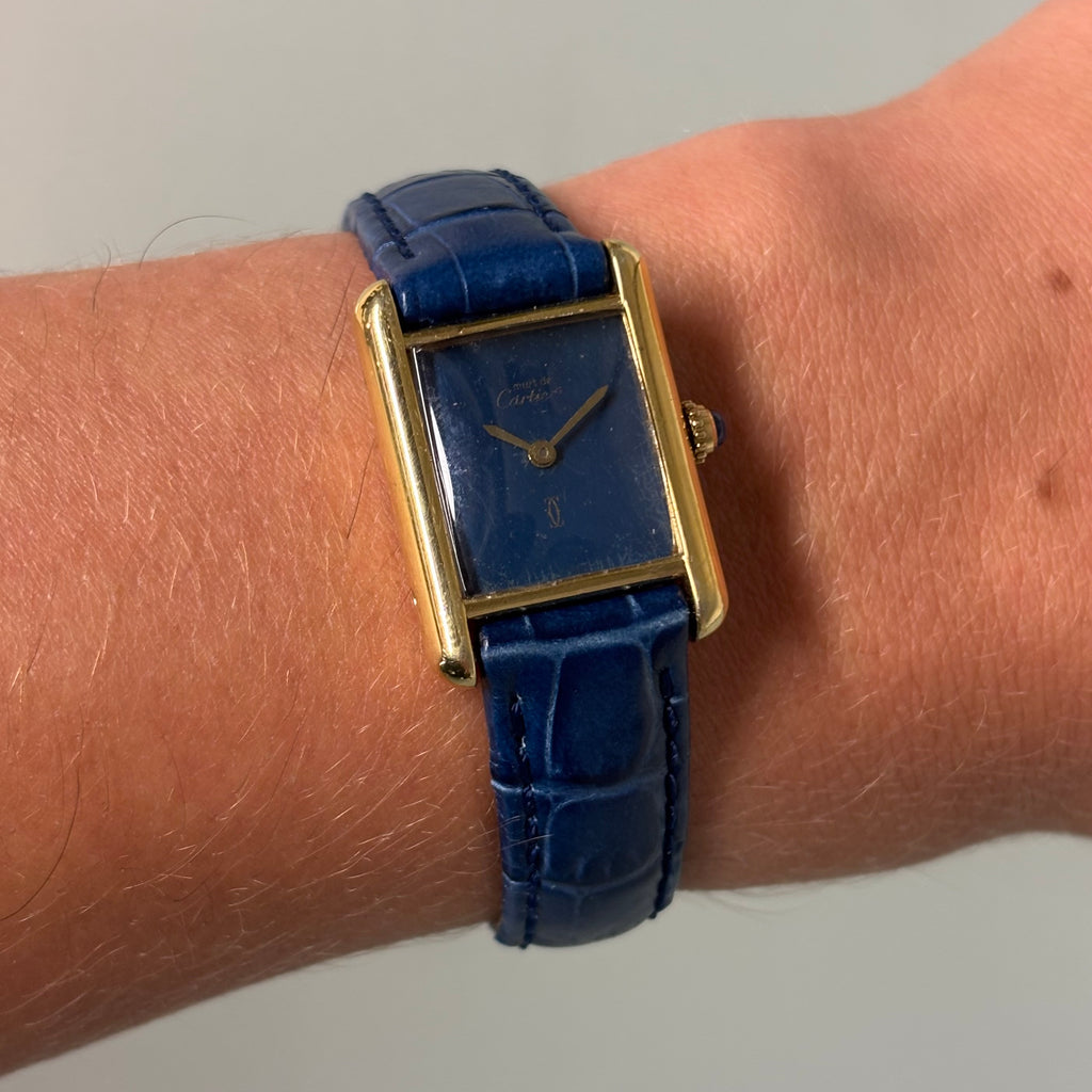Cartier Tank PM Lapis lacquer with buckle