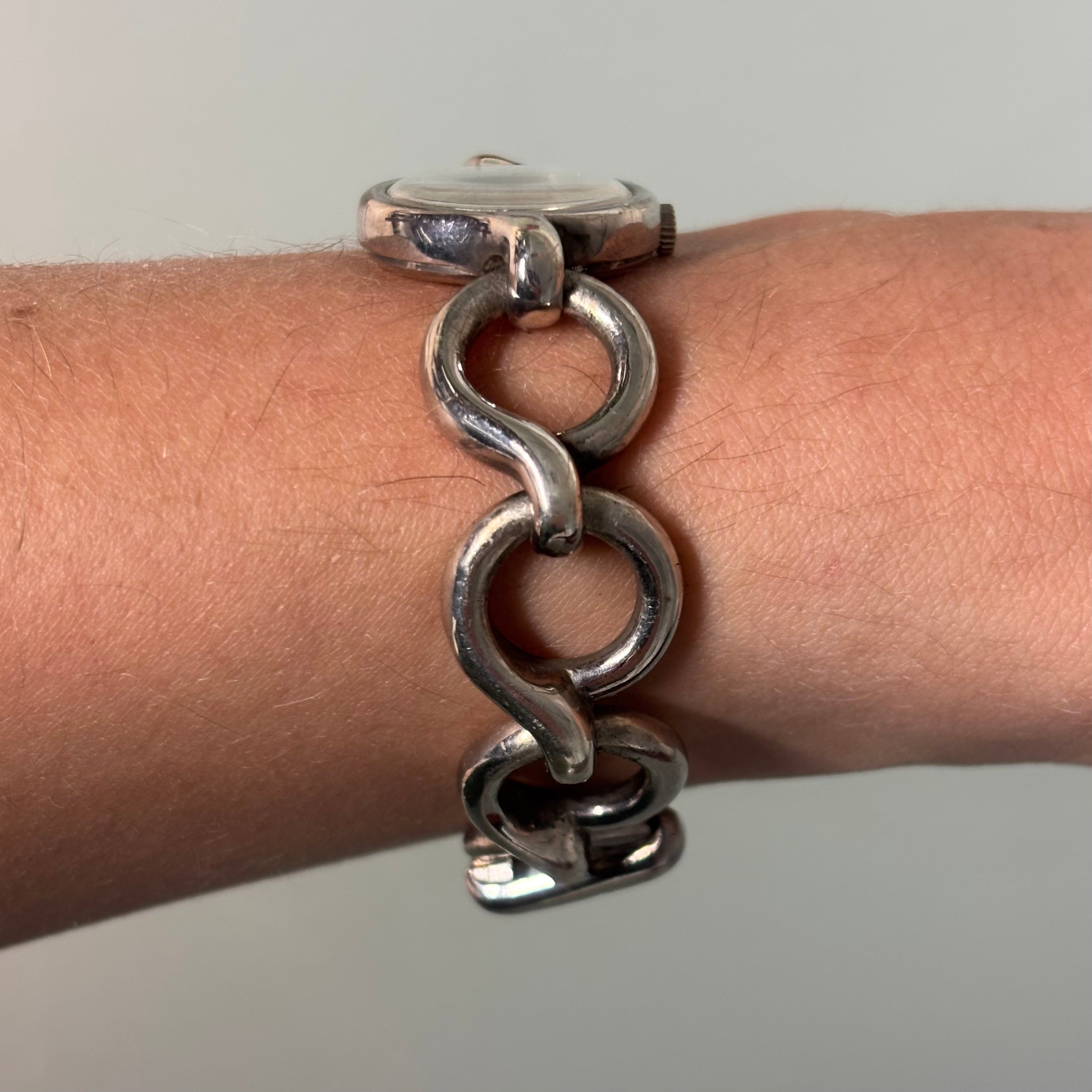 Alexis Barthelay Silver Bracelet Watch – 1970’s with Original Box