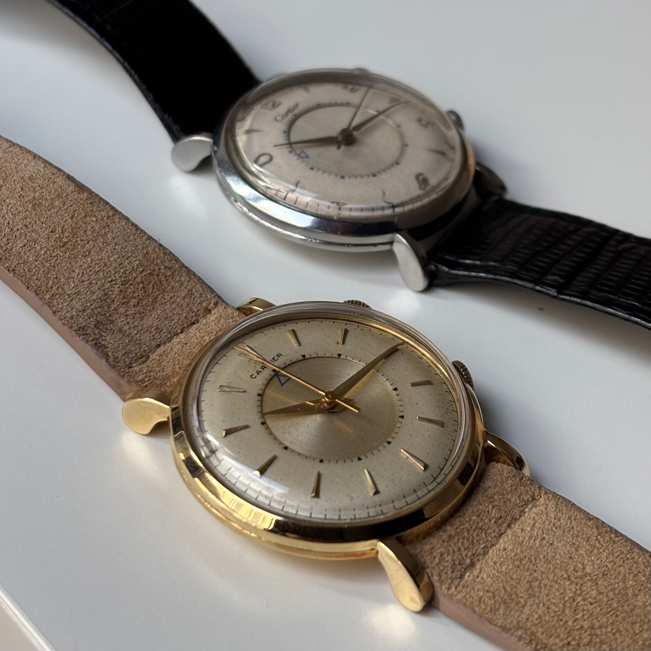 Cartier Memovox Jaeger-LeCoultre 18K Gold Vintage Watch