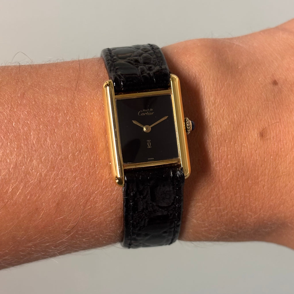 Cartier Tank PM with Black lacquer dial