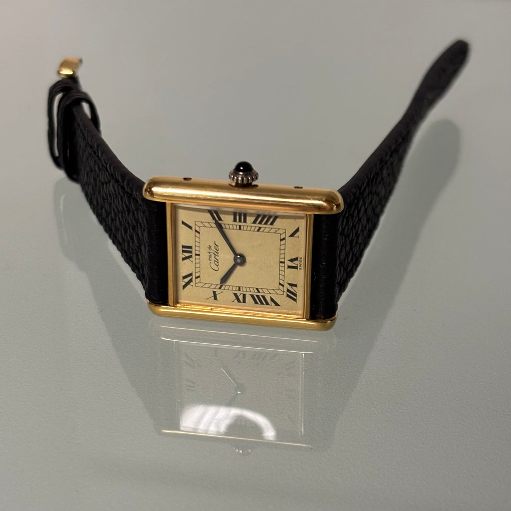 Cartier tank GM lemon Roman numeral dial