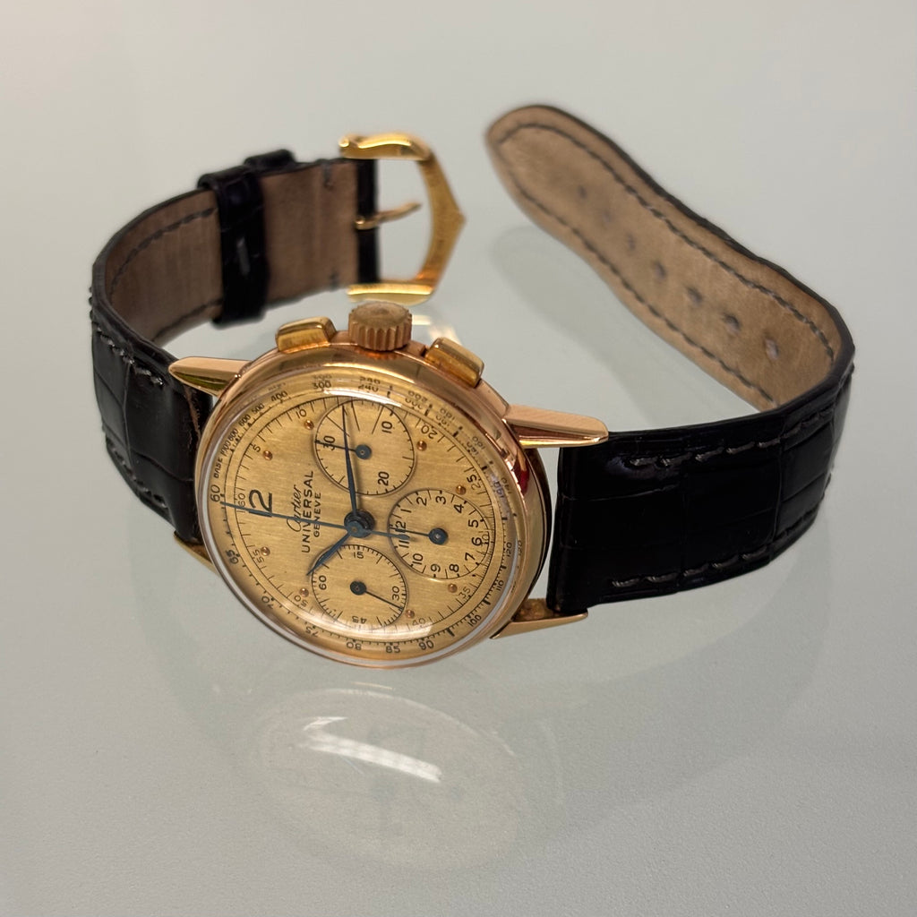 Cartier Universal Genève 18k Rose Gold Compax