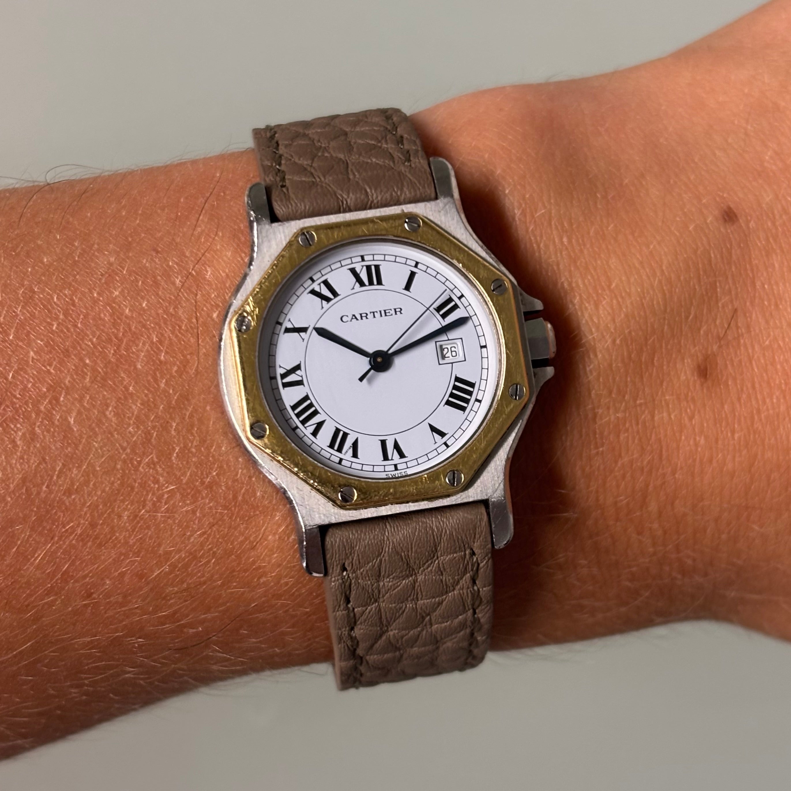 Cartier Santos Octagon Automatic GM Gold/Steel
