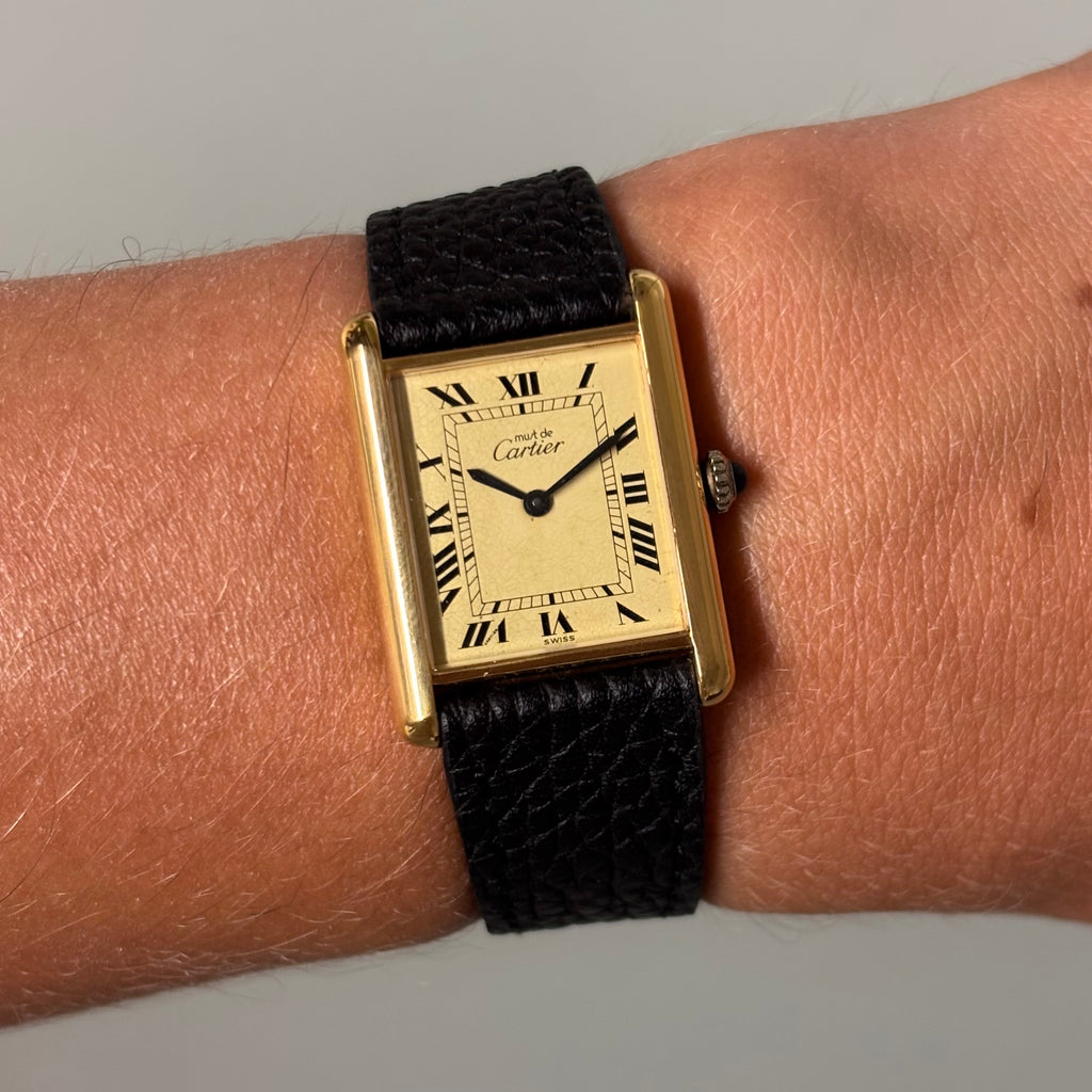 Cartier tank GM lemon Roman numeral dial