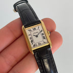 Alexis Barthelay Tank Petit Model – 18K Gold with Sapphire Crown
