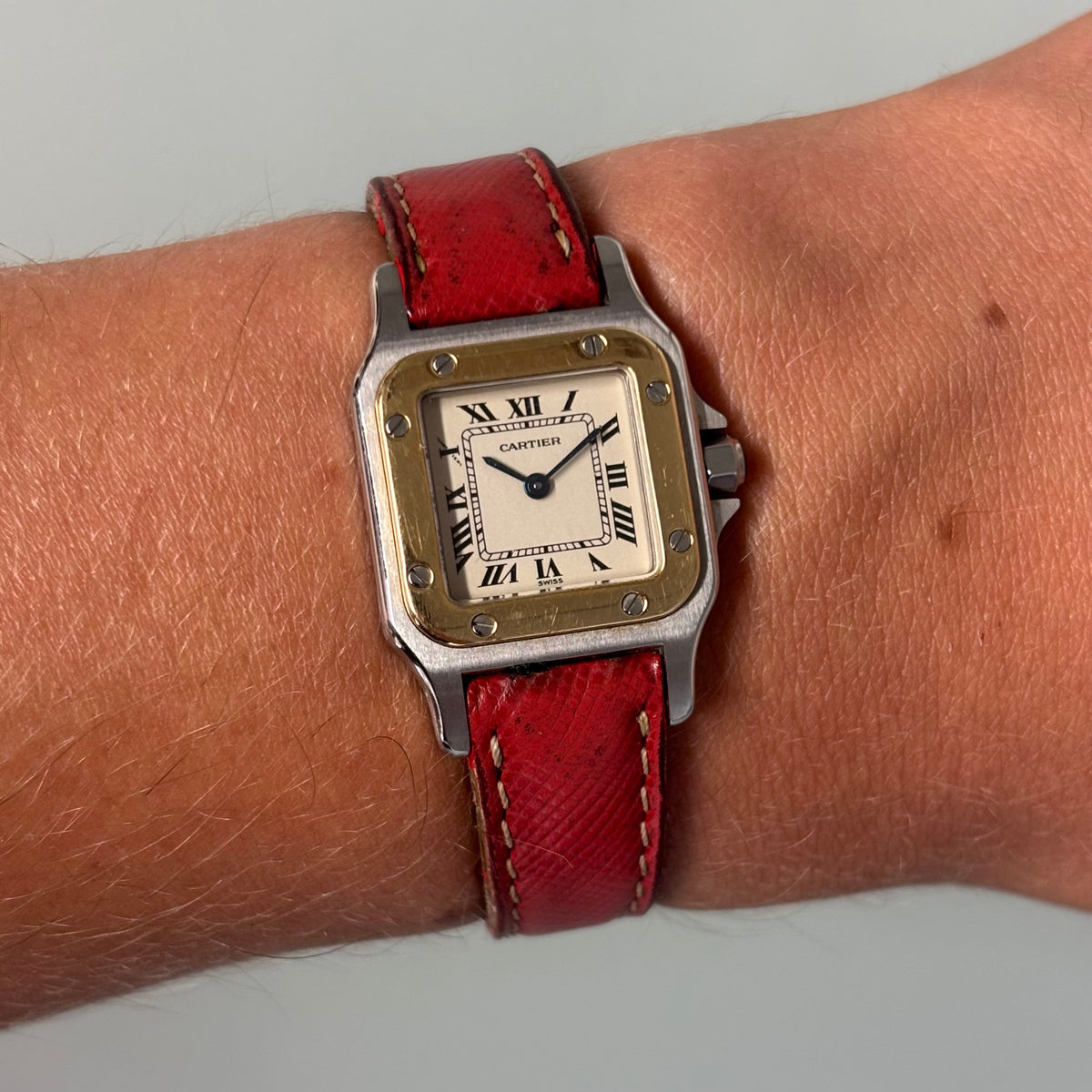 Cartier Santos Galbée PM with original strap & clasp